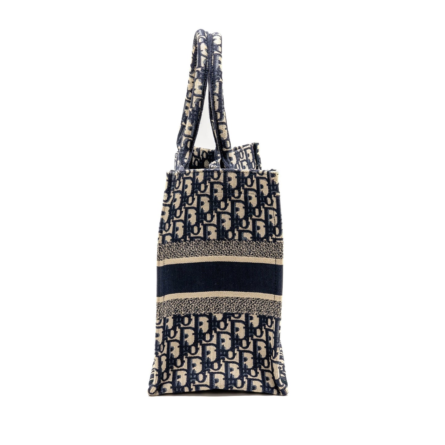 Dior Book Tote Oblique Embroidery Ecru Handbag Blue Medium Tote Bag