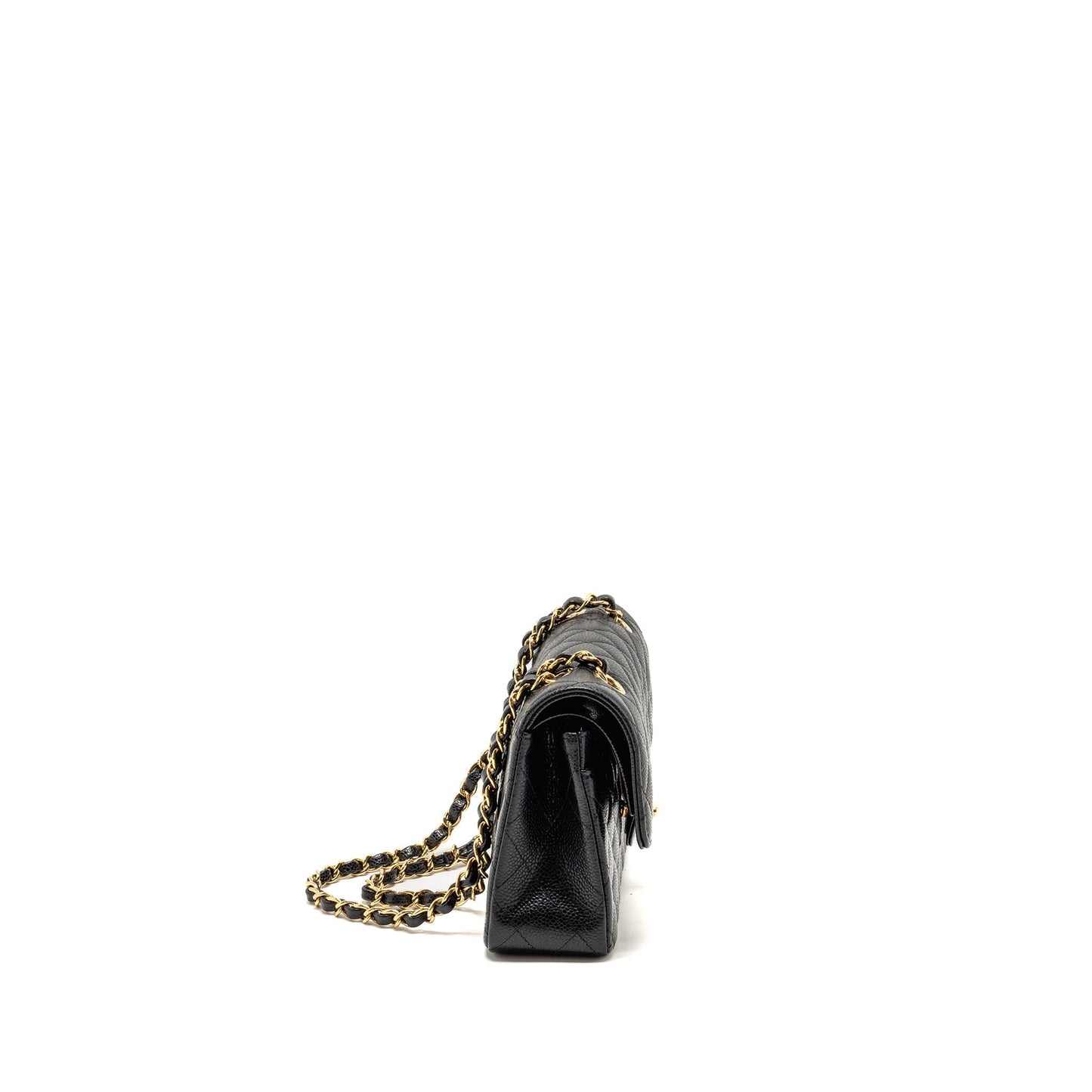 Chanel Classic Double Flap Caviar GHW Microchip Black Small Shoulder Bag Microchip 11