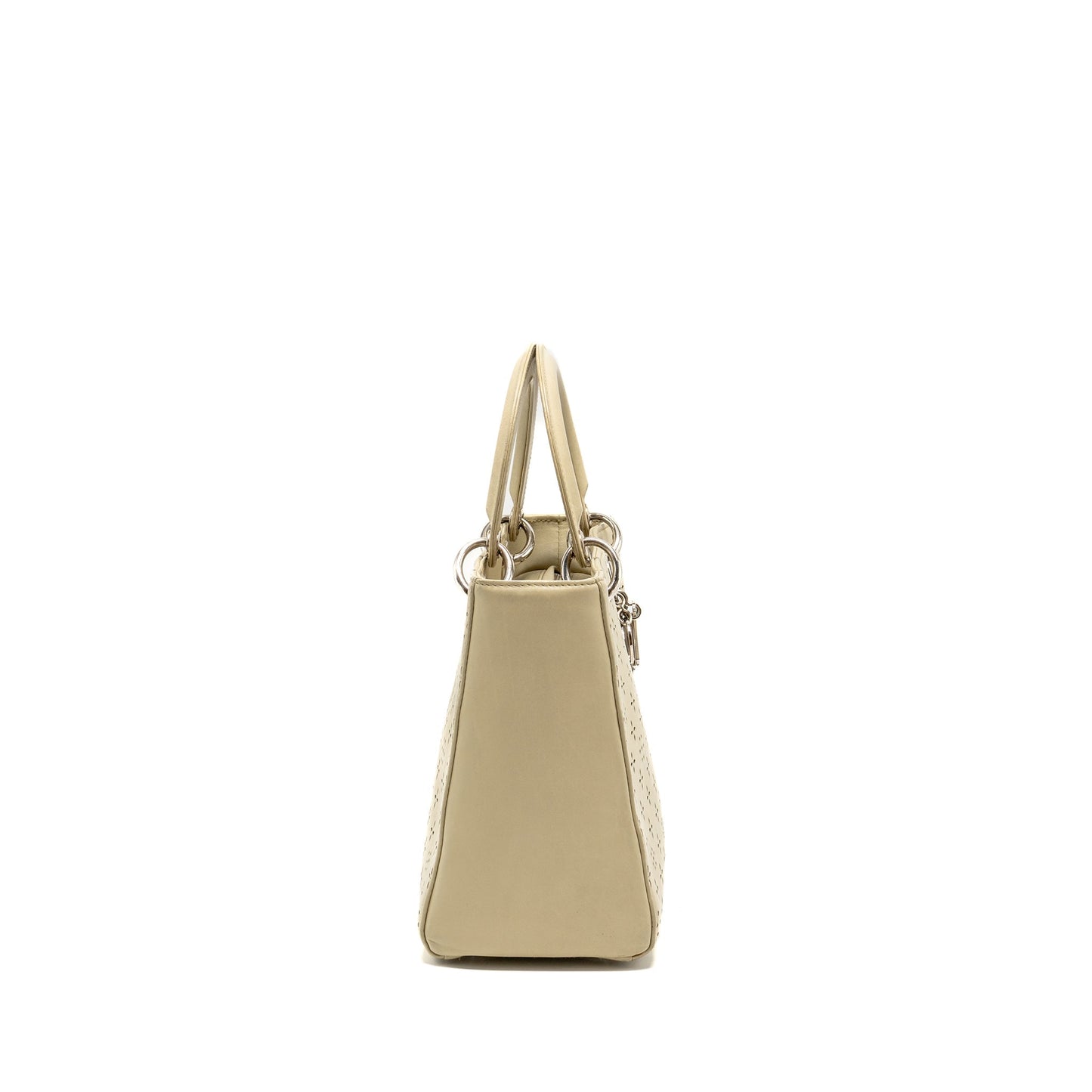 Dior Lady Handbag Leather Beige Travel Bag