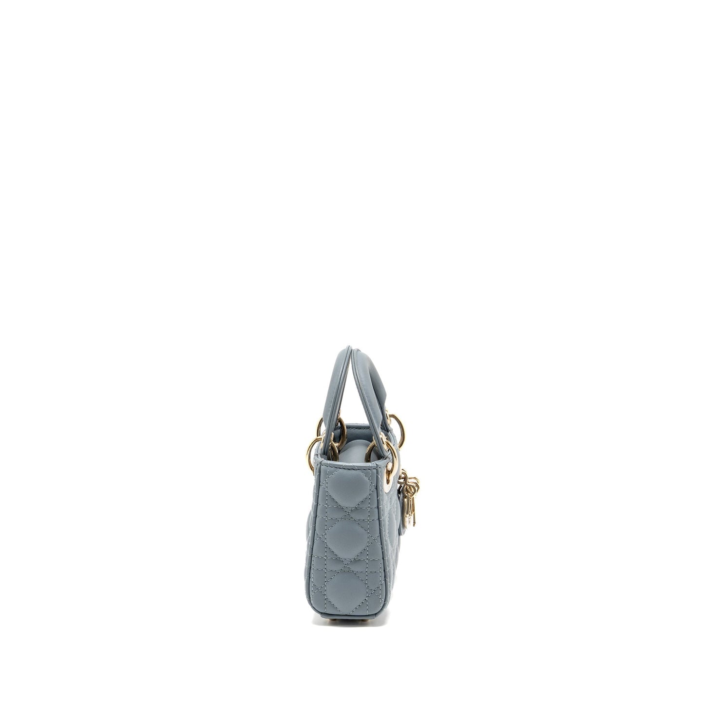 Dior Micro Lady Cannage Lambskin Grey Handbag Travel Bag