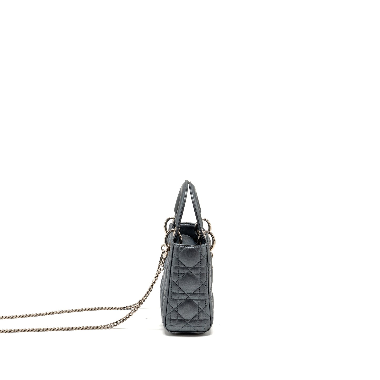 Dior Lady Lambskin Iridescent Grey Handbag Mini Travel Bag