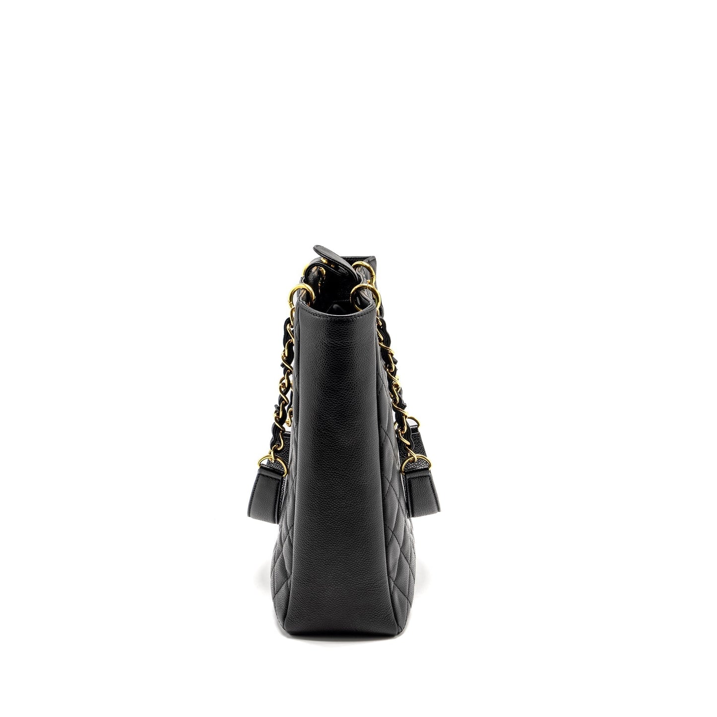 Chanel Petit Shopping Caviar GHW Black Tote Bag