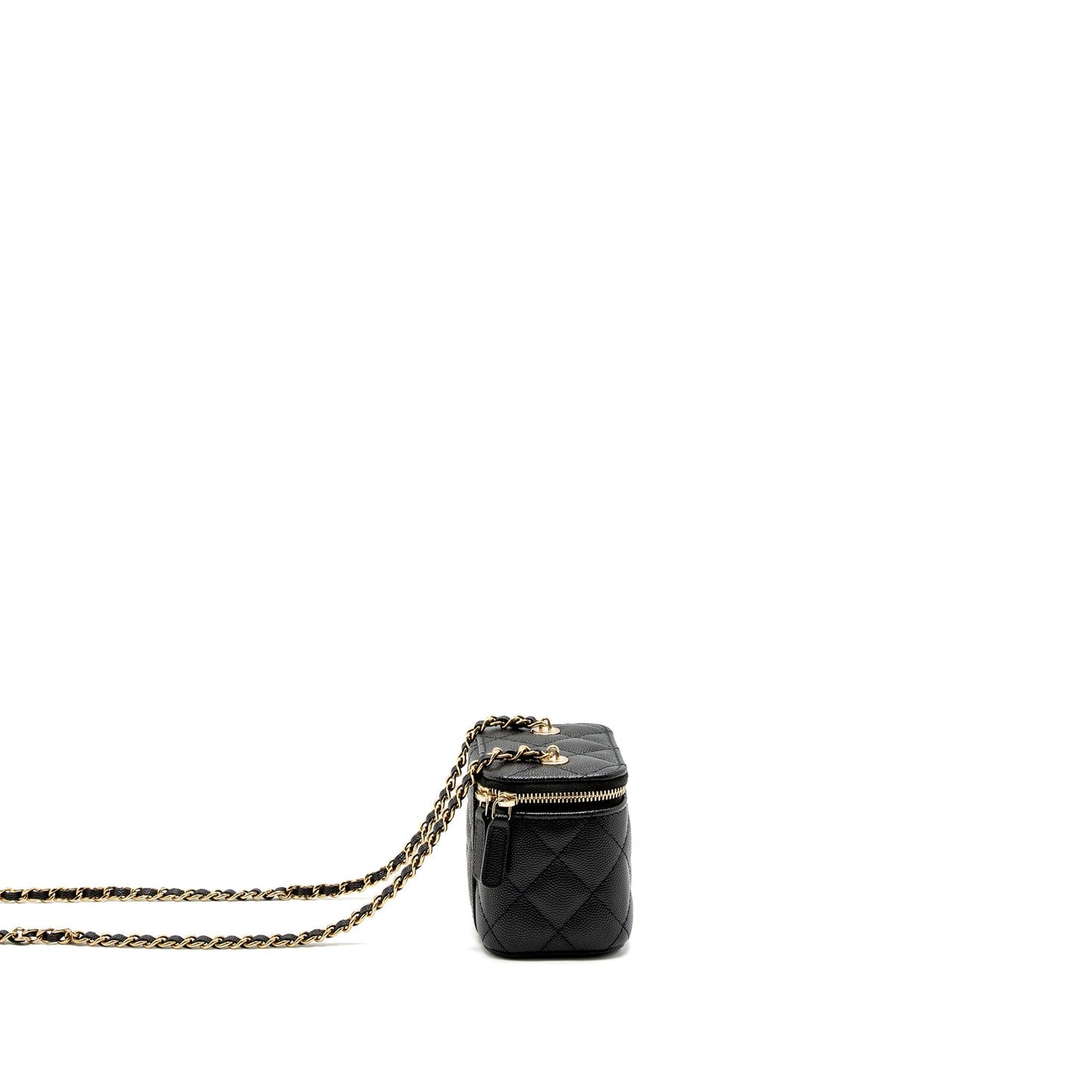 Chanel Vanity Caviar LGHW Microchip Black Mini Bag