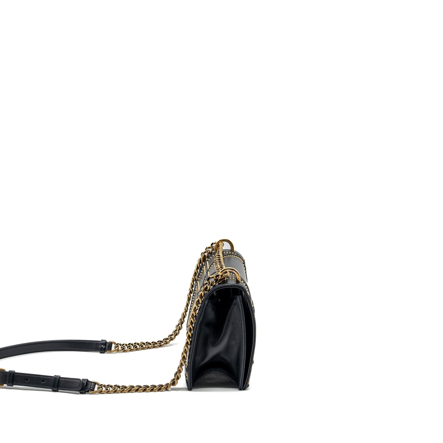 Dior Studded ama Lambskin Handbag Black Medium Travel Bag