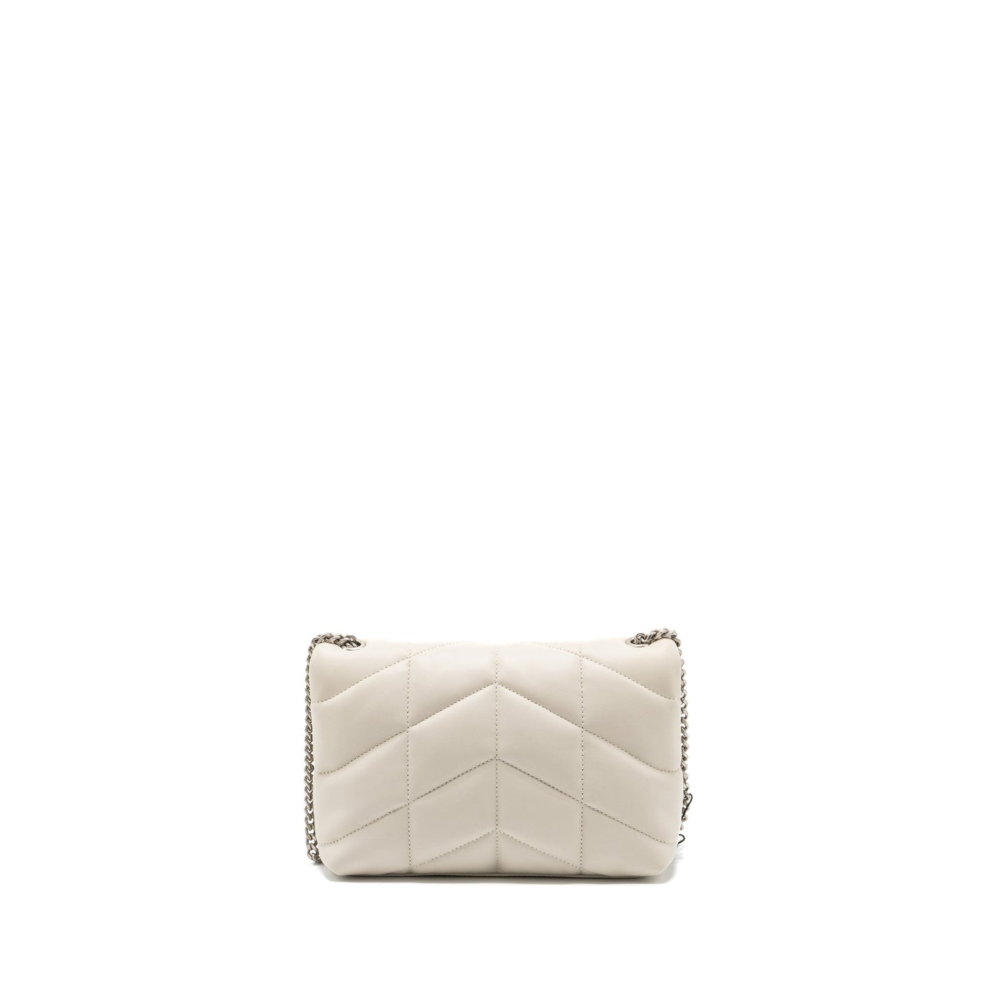 YSL Saint Laurent Saint Laurent Loulou Puffer Purse Lambskin Blanc Mini Small Shoulder Bag