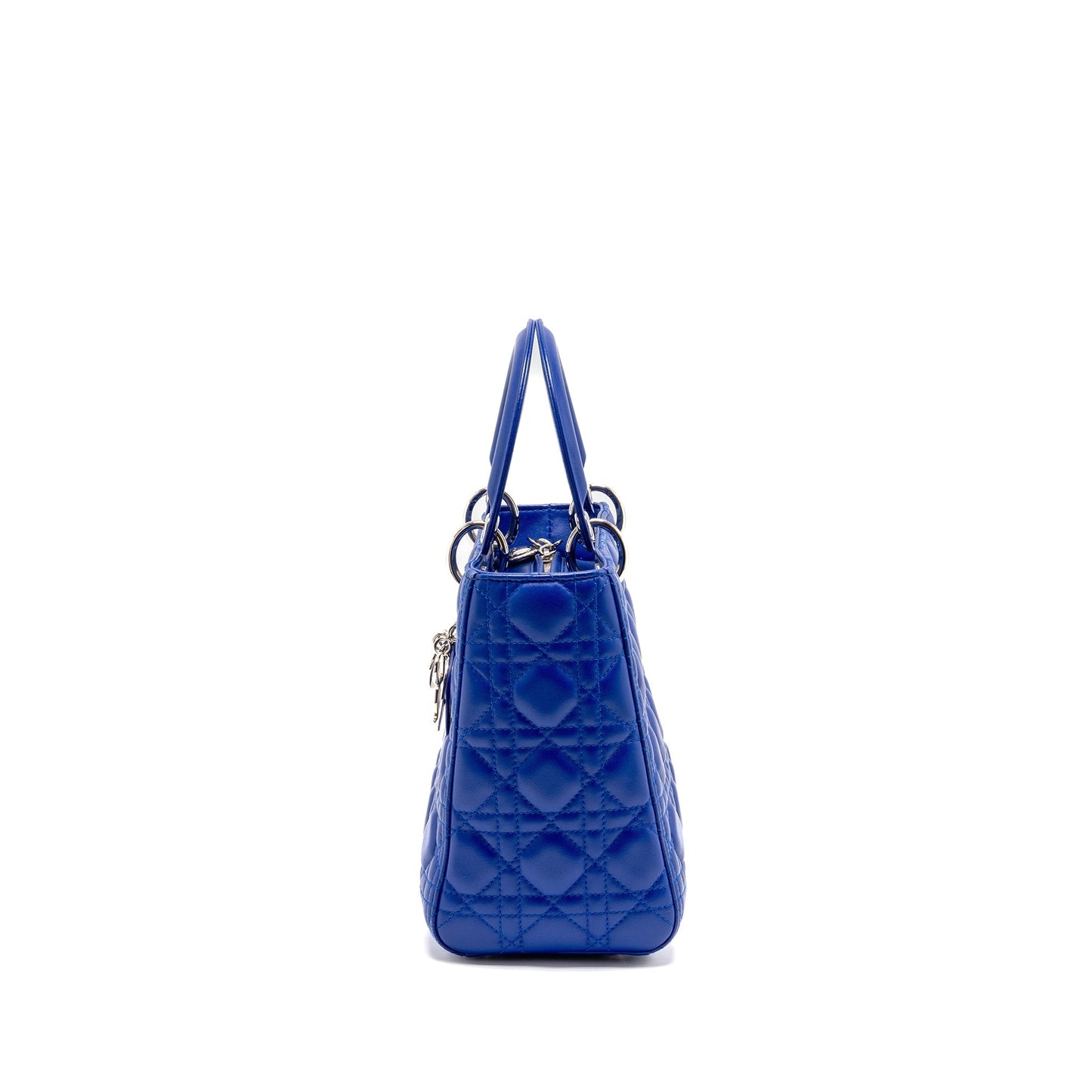 Dior Lady Lambskin Handbag Blue Medium Travel Bag Blue Handbag