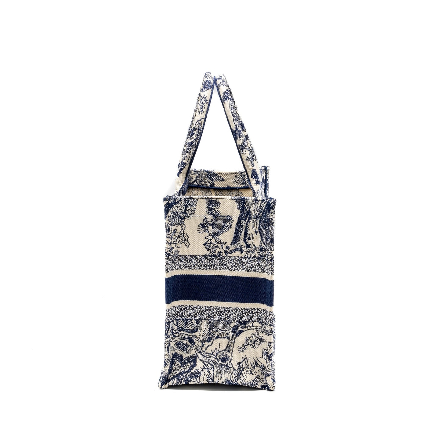 Dior Book Tote Toile De Jouy Embroidery Handbag Canvas Blue Tote Bag