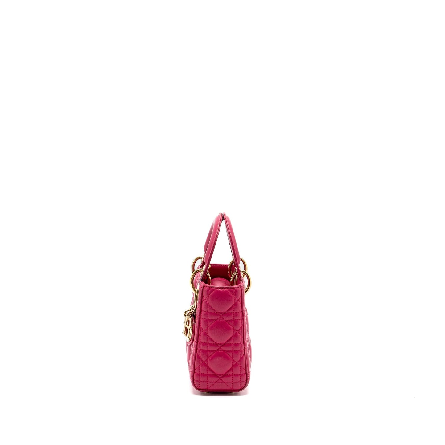 Dior Lady Lambskin Handbag Pink Mini Travel Bag
