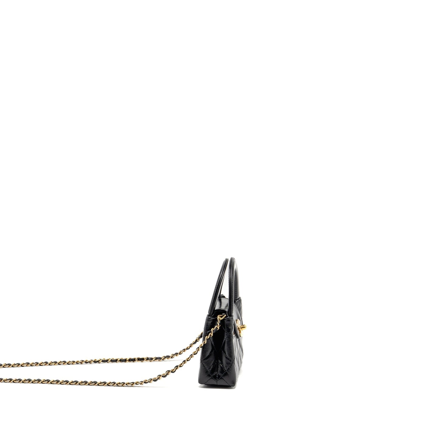 Chanel 24p Nano Kelly Shopper Calfskin GHW Black Tote Bag