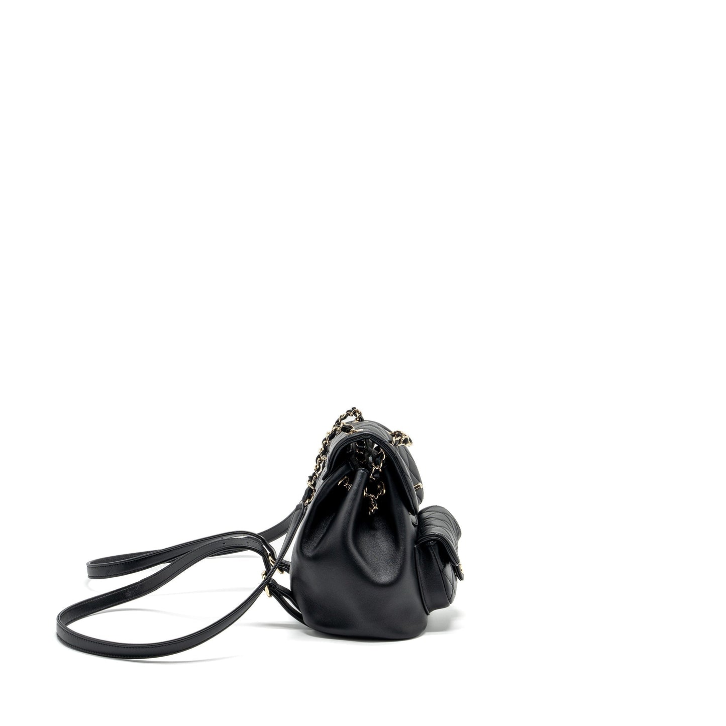 Chanel Duma backpack Lambskin LGHW microchip Black Microchip 2