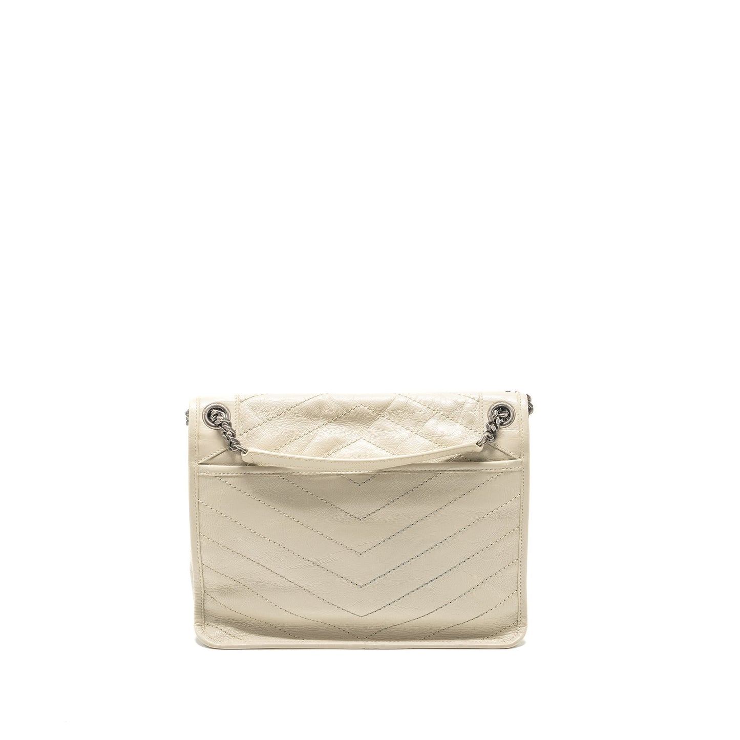 YSL Saint Laurent Niki Calfskin Travel Bag White Medium