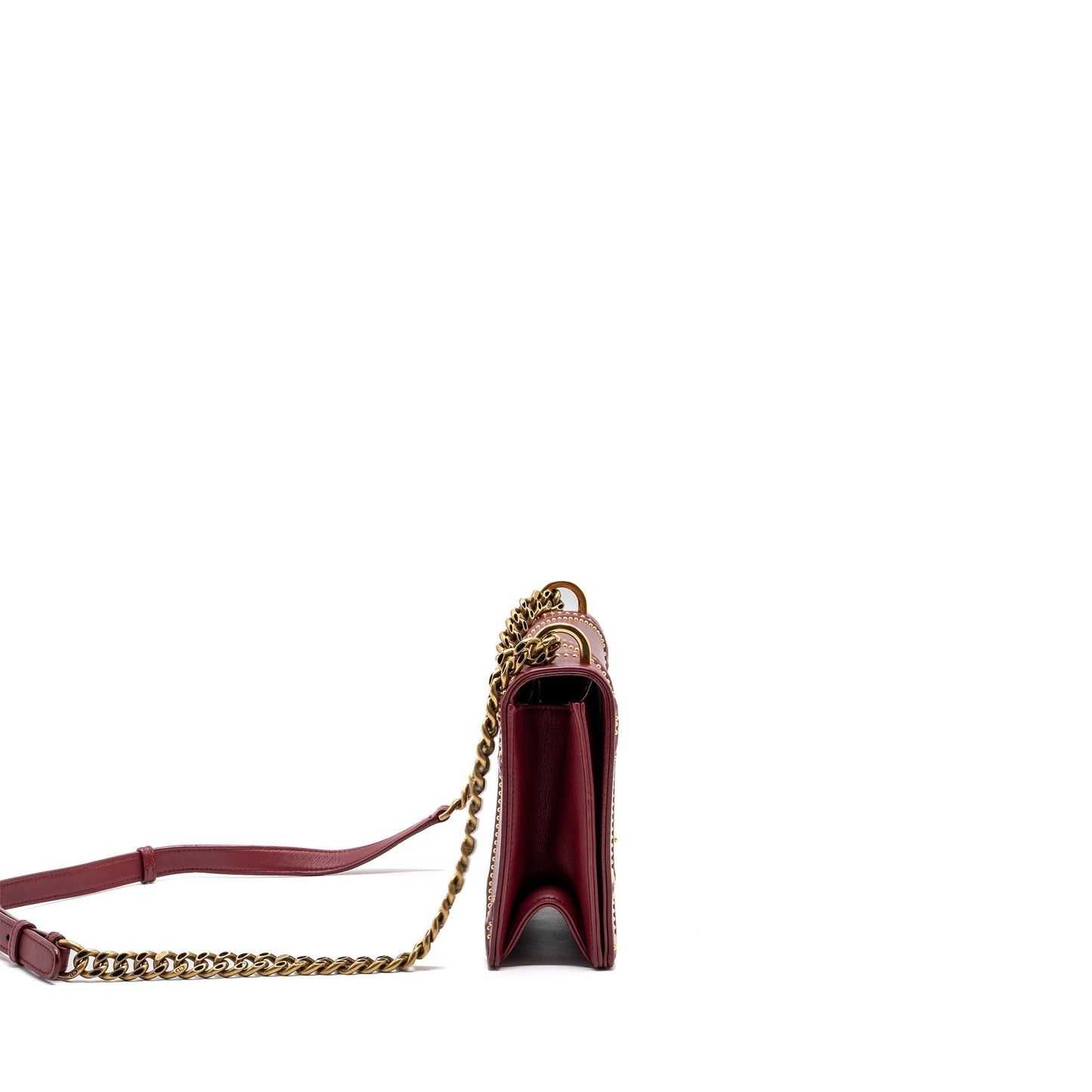 Dior ama Studded Lambskin Handbag Red Medium Travel Bag