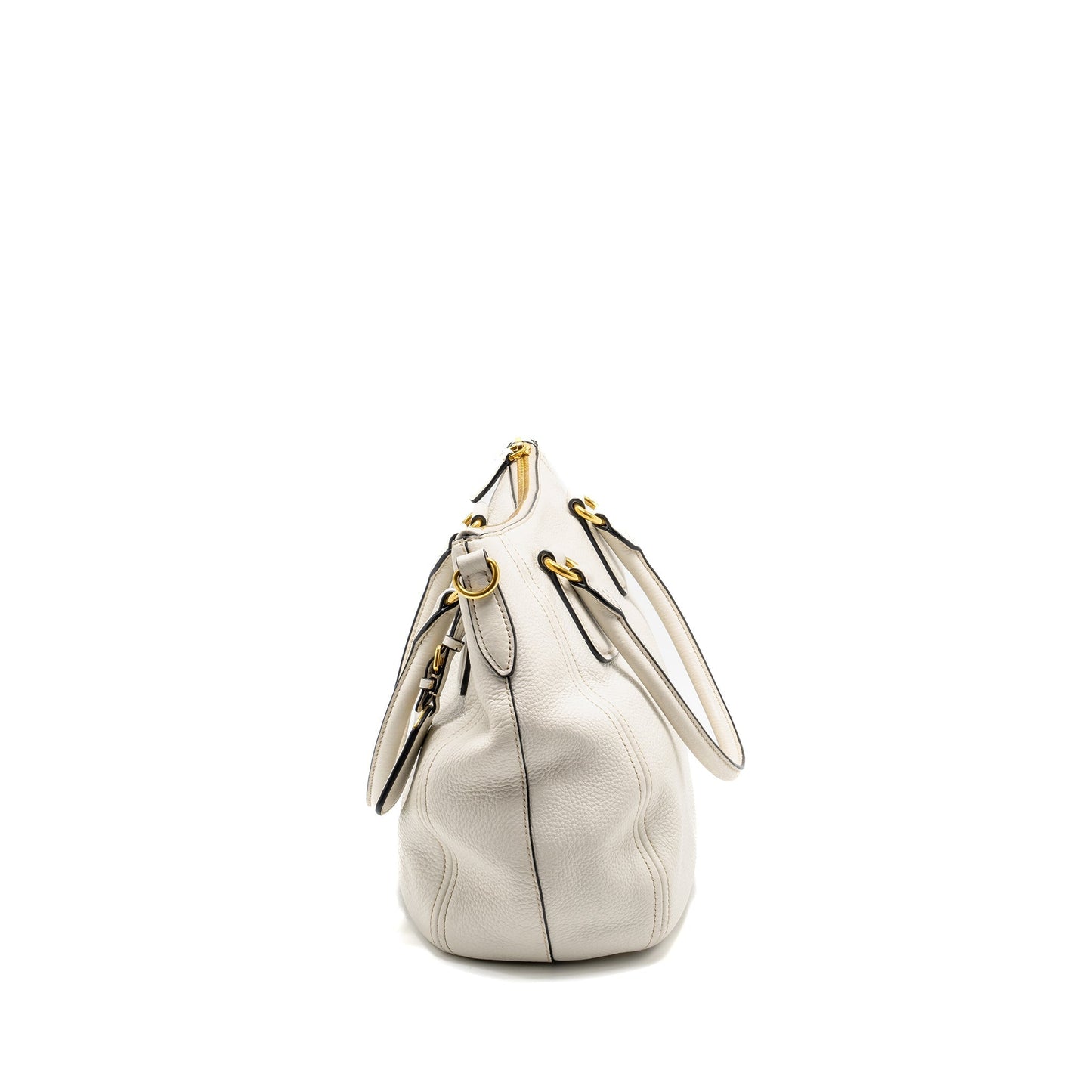Prada Vitello Daino Purse Handbag Leather White Travel Bag