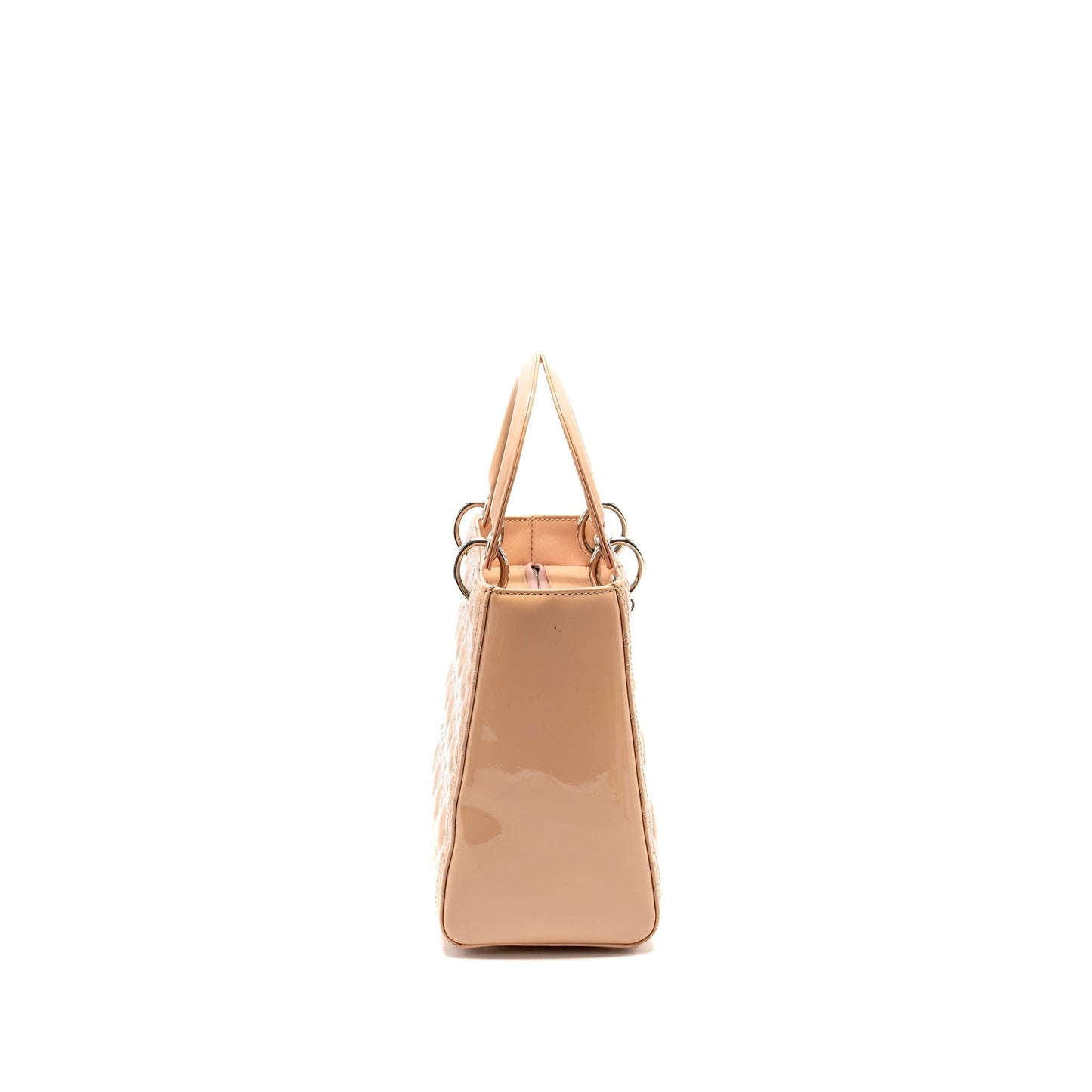Dior Lady Patent Light Handbag Pink Medium Travel Bag