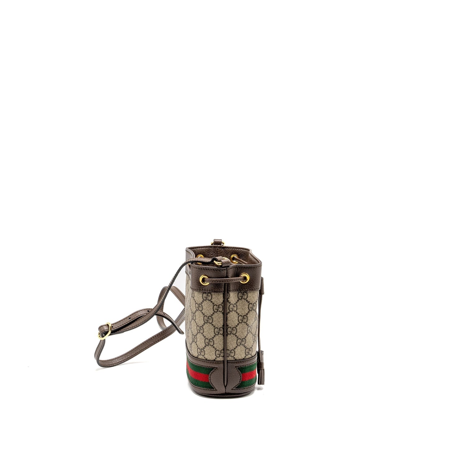 Gucci Ophida Bucket Bag Supreme Ebony Canvas Beige