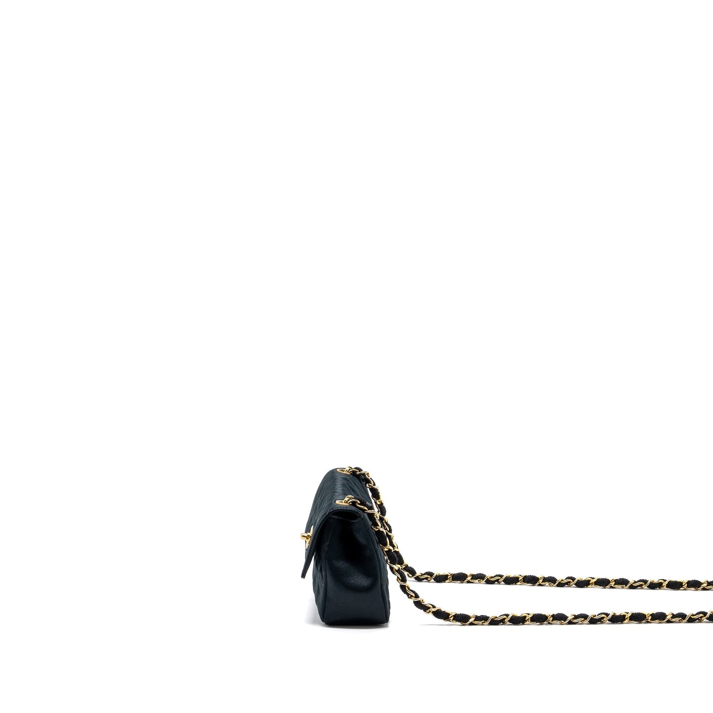 Chanel Flap Satin GHW Black Shoulder Bag