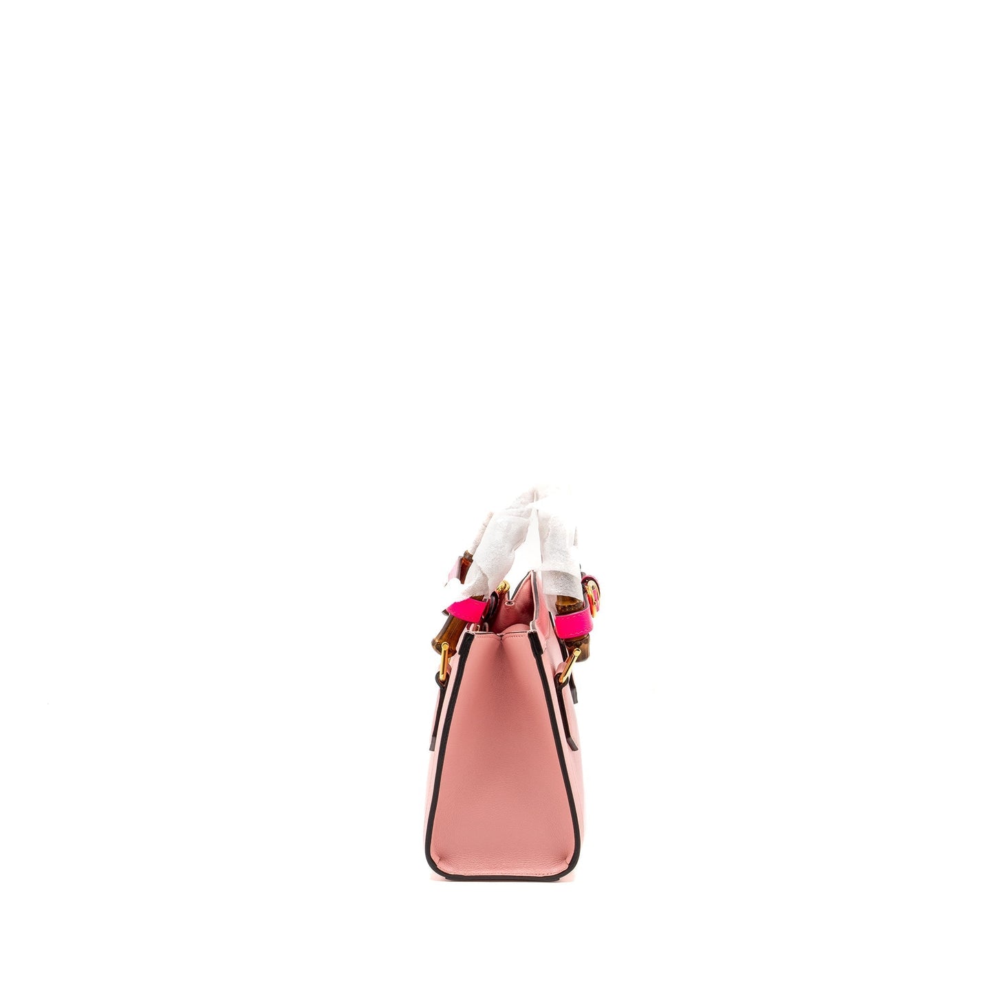 Gucci Diana Bamboo Tote Bag Leather Pink