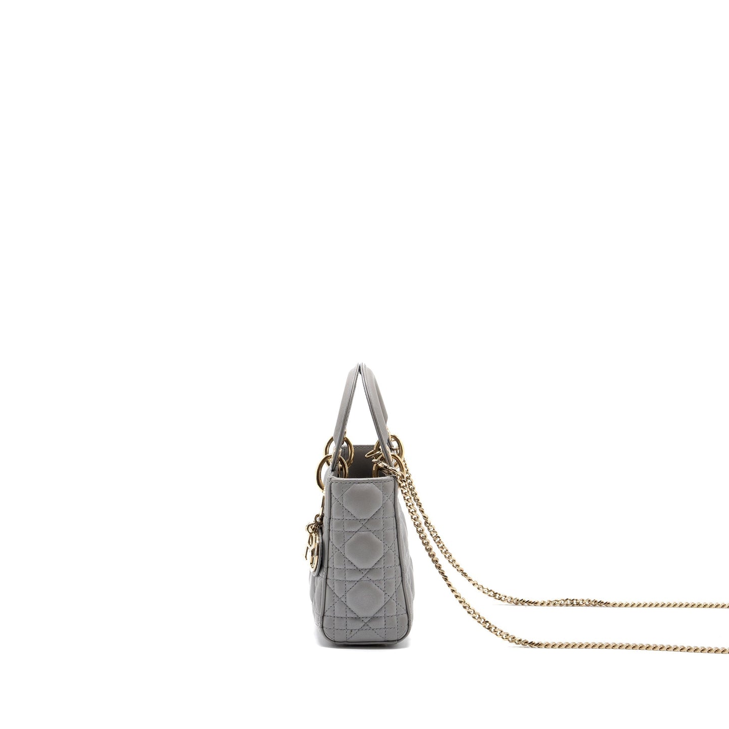 Dior Lady Lambskin Light Grey Handbag Mini Travel Bag