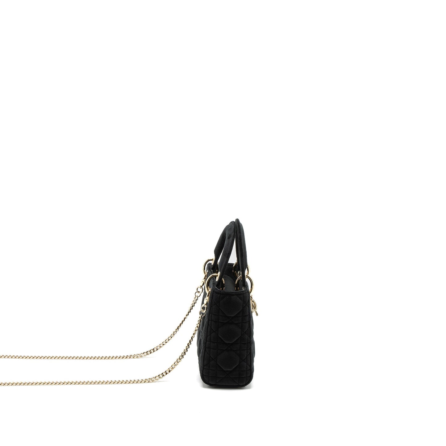 Dior Lady Velvet Handbag Black Mini Travel Bag