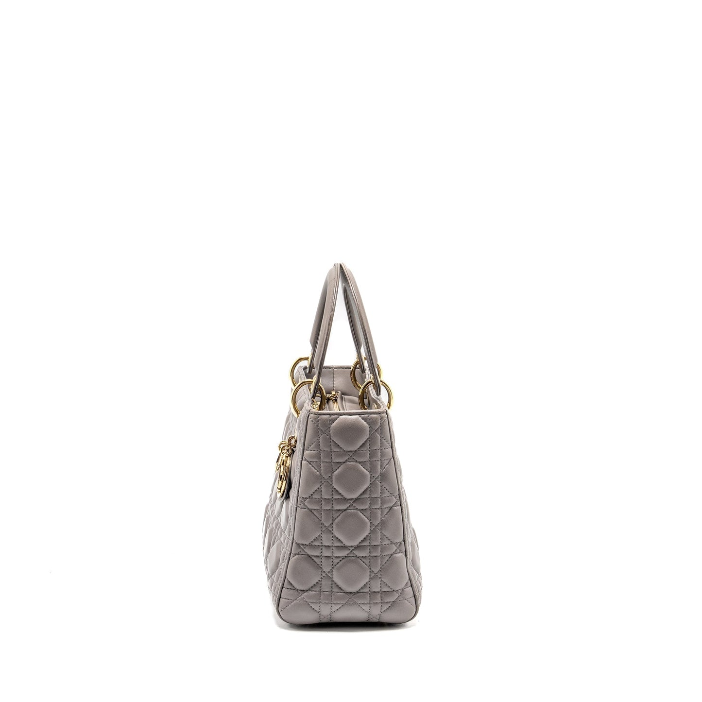 Dior Lady Lambskin Grey Handbag Medium Travel Bag