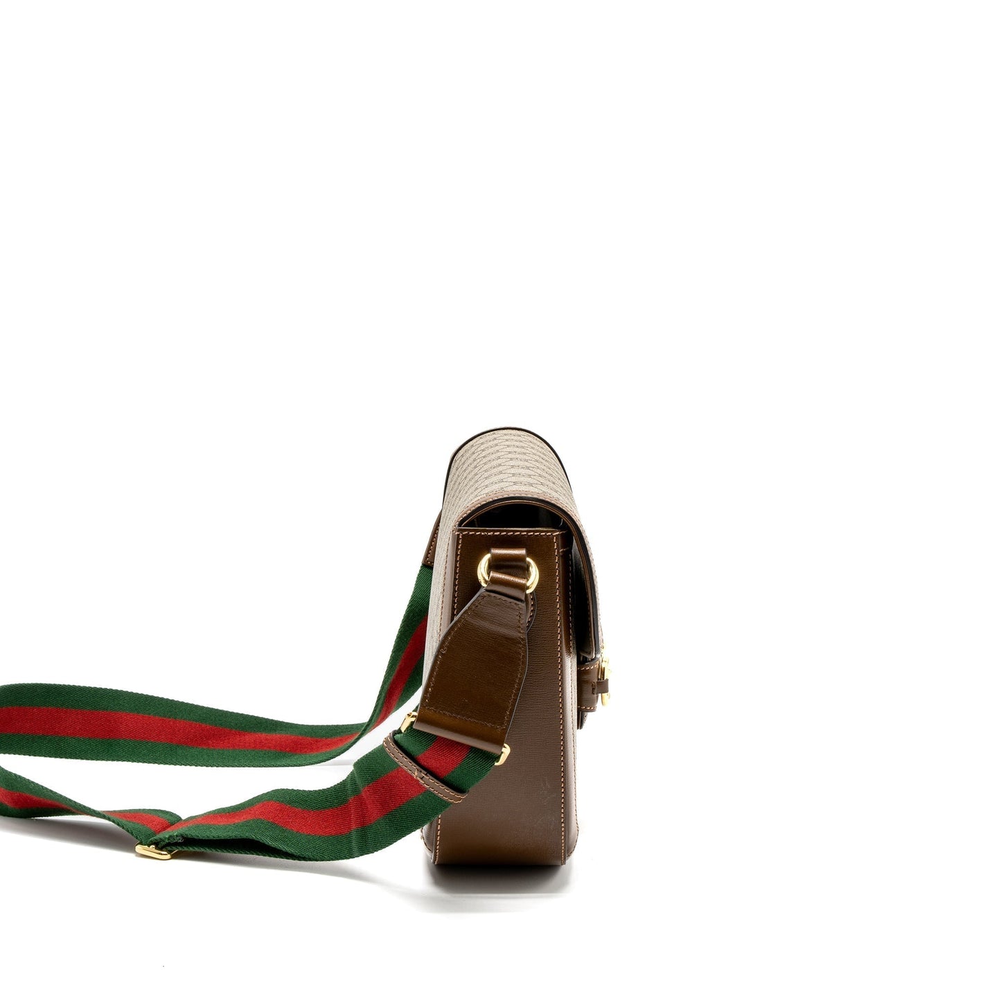 Gucci Horsebit Shoulder Bag Supreme Ebony Canvas Beige