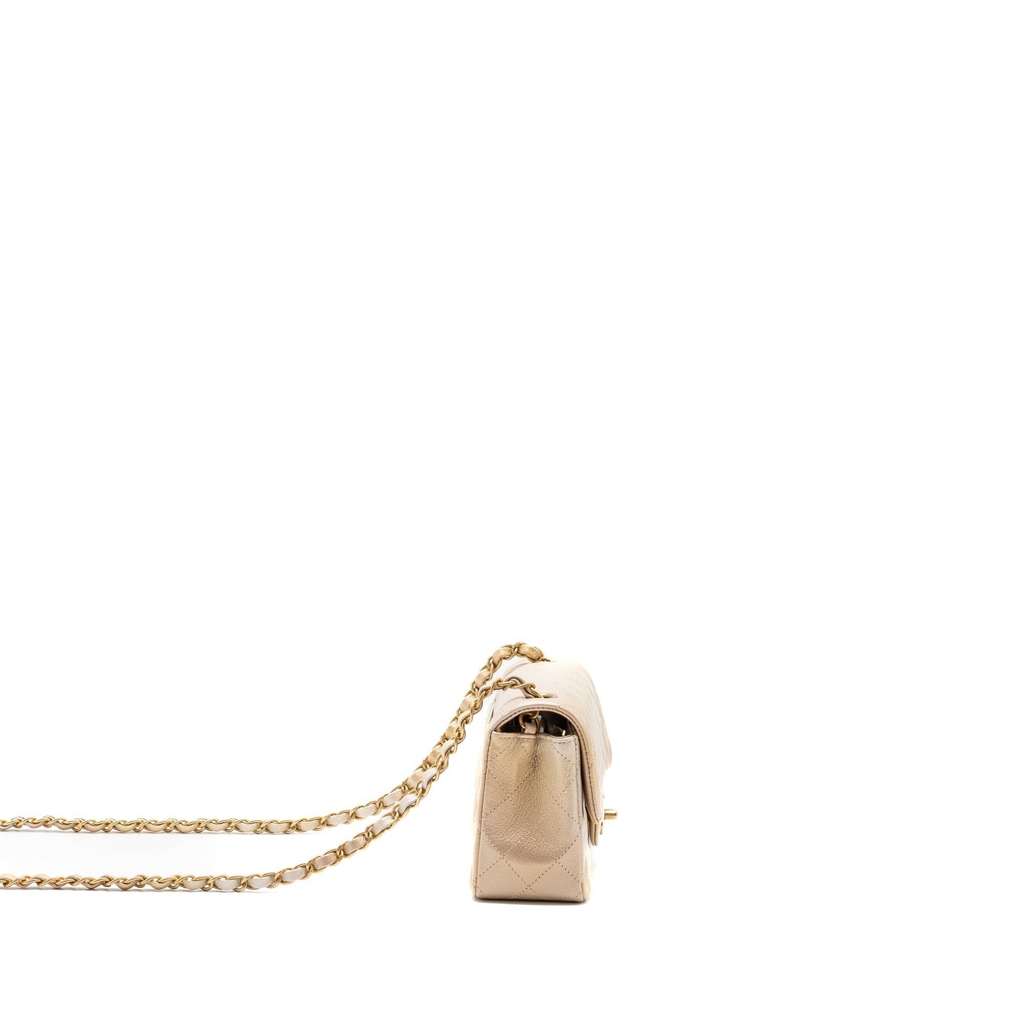 Chanel 22C Rectangular Flap Goatskin Ombré Brushed Beige Shoulder Bag