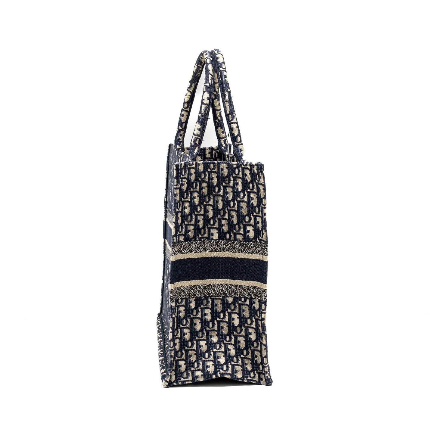 Dior Book Tote Oblique Embroidery Handbag Blue Large Tote Bag
