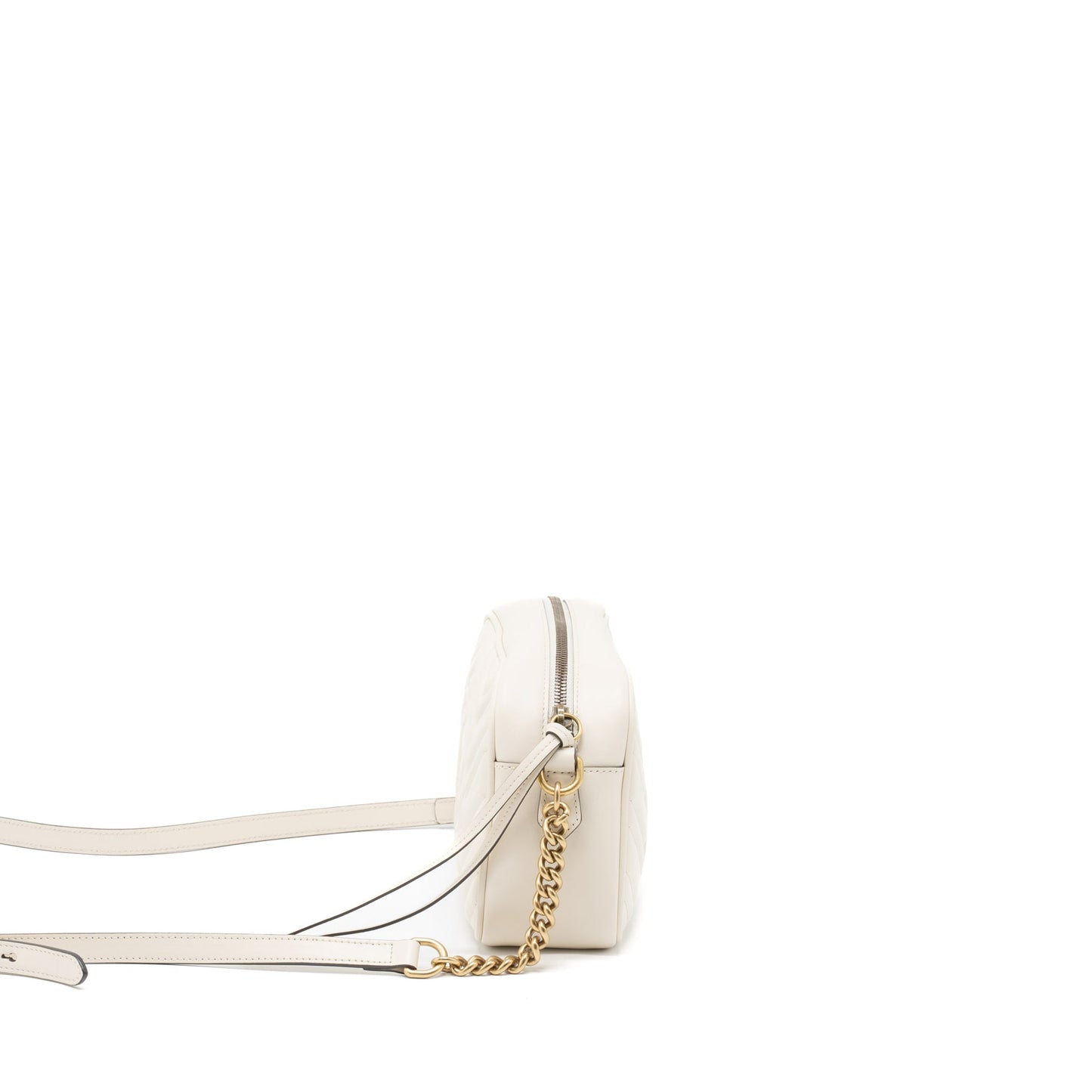 Gucci Marmont Camera Shoulder Bag Calfskin White