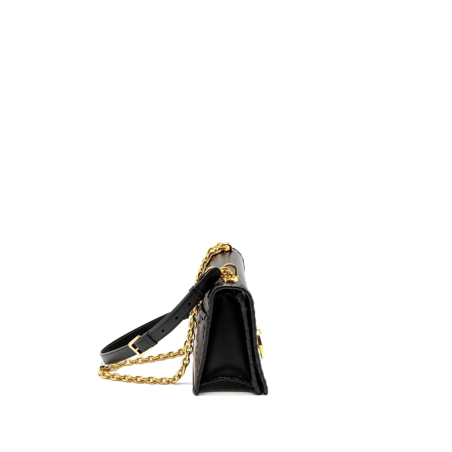 Dior Montaigne Purse Calfskin Handbag Black Flap Travel Bag