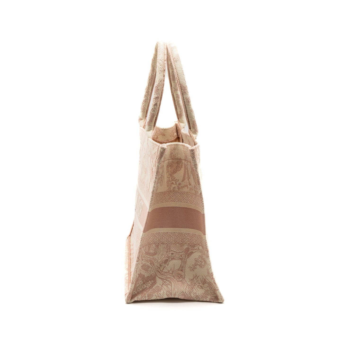 Dior Book Tote Purse Toile De Jouy Embroidery Pink Medium Tote Bag