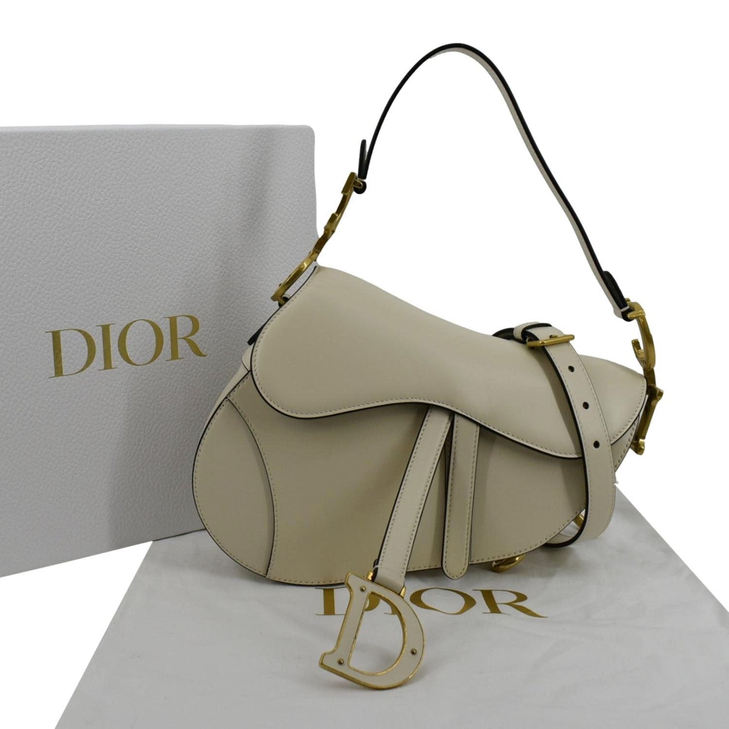 Dior Saddle Smooth Calfskin Satchel Shoulder Bag Dusty Leather