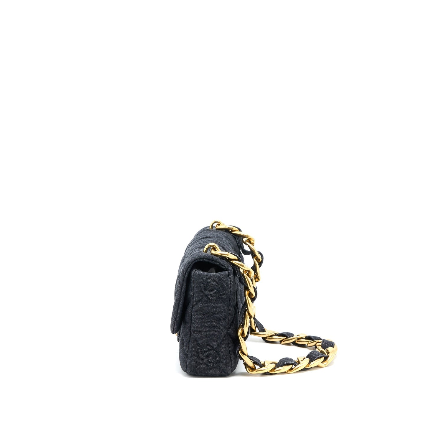Chanel Flap Giant Denim Dark Brushed GHW Blue Shoulder Bag