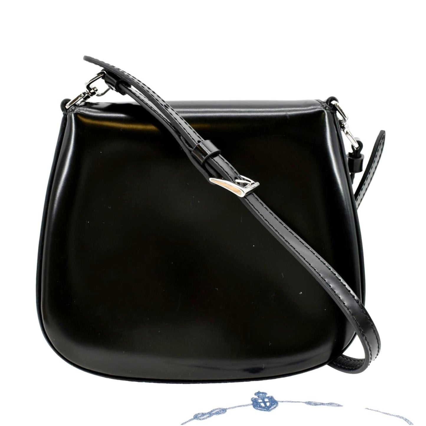 Cleo Brushed Crossbody Bag Leather Black