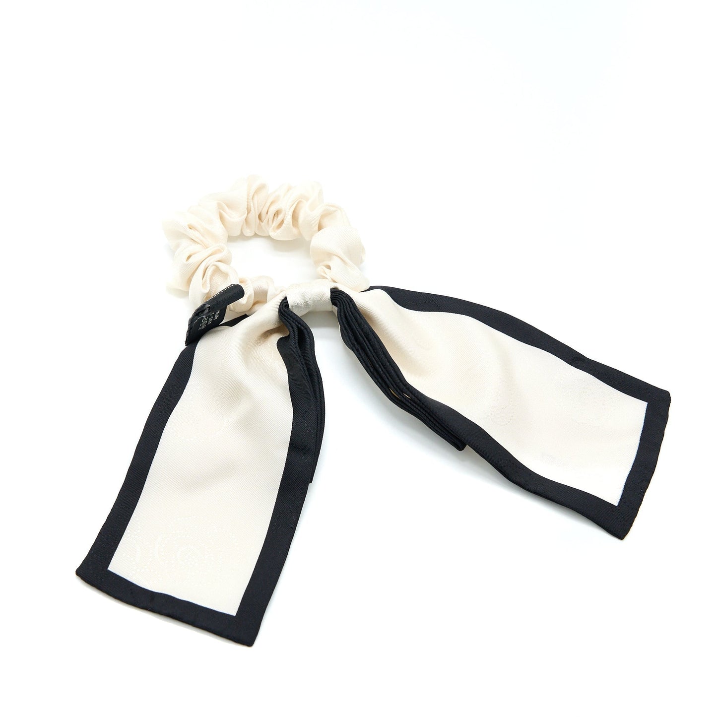 Chanel 22b Camellia Letter Hair Tie Silk Black Handbag
