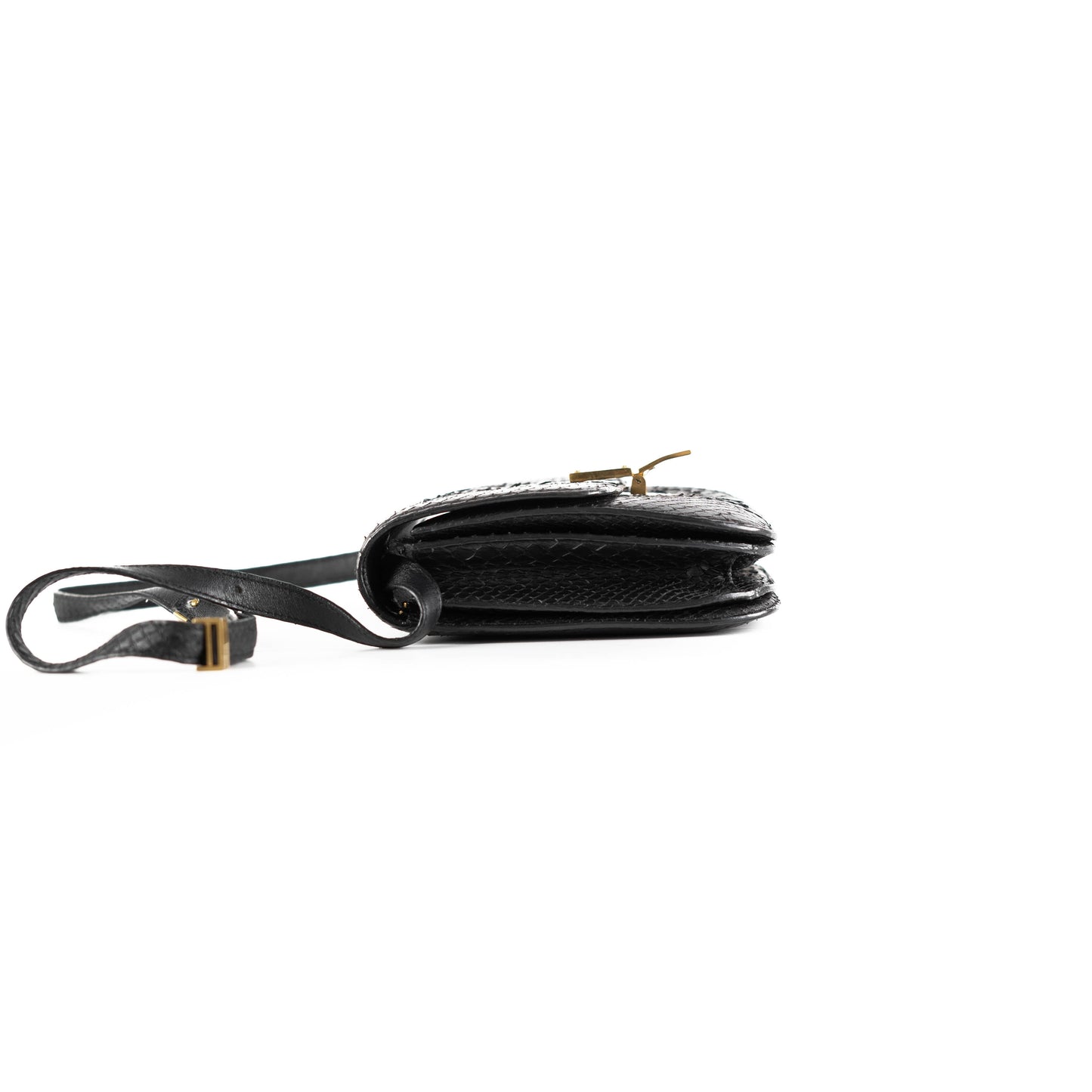 Luxury Box Python Bag Black Travel Bag