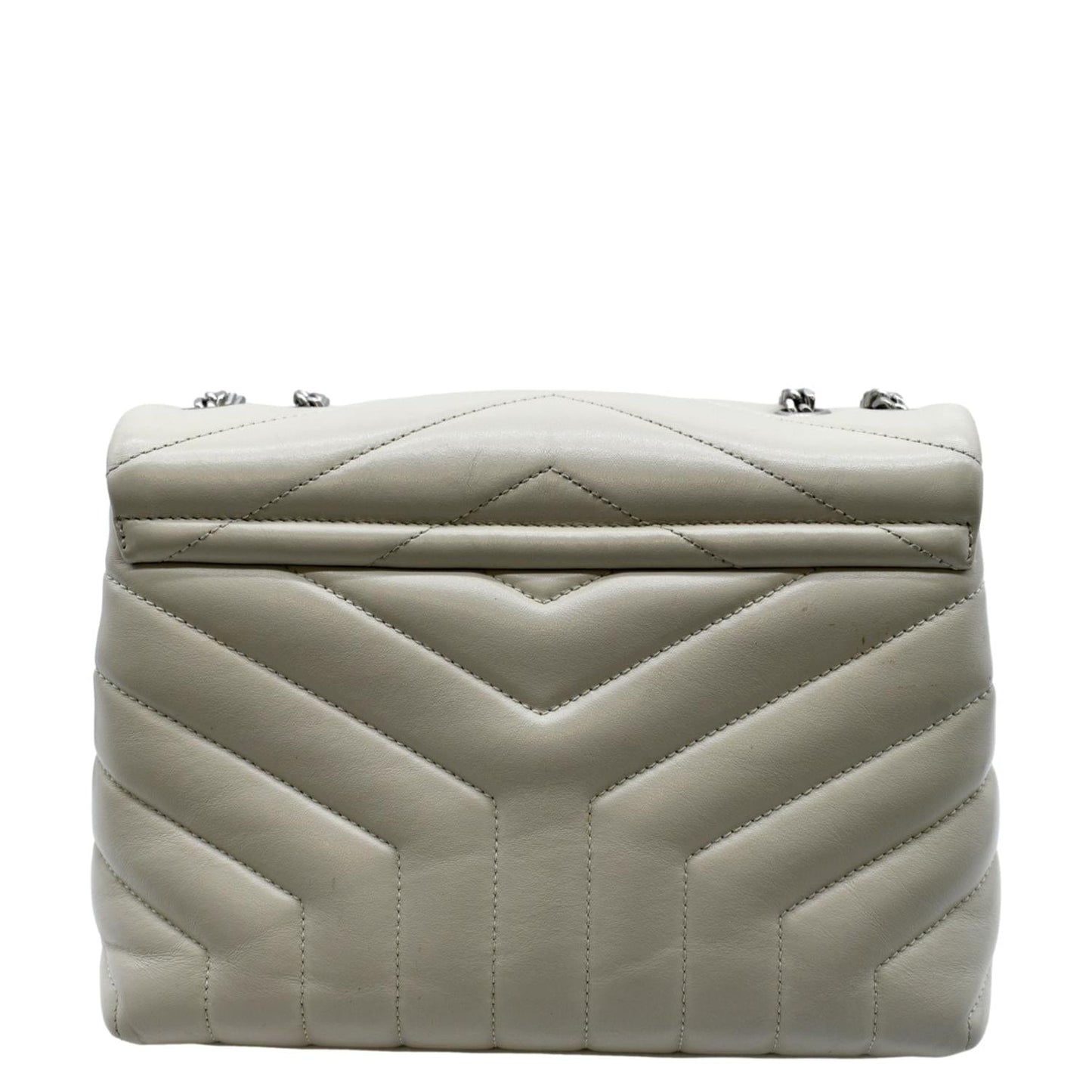YSL Saint Laurent Yves Loulou Crossbody Bag Ivory Leather Quilted Toy