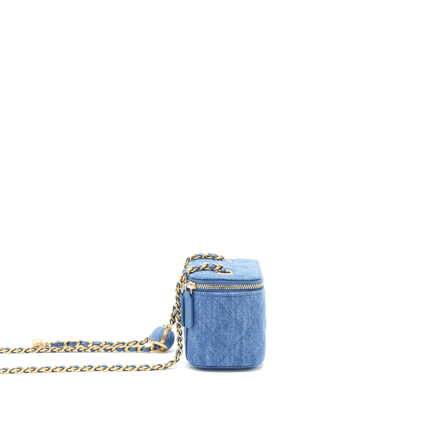 Chanel 22C Pearl Crush Vanity Denim GHW Mini Bag