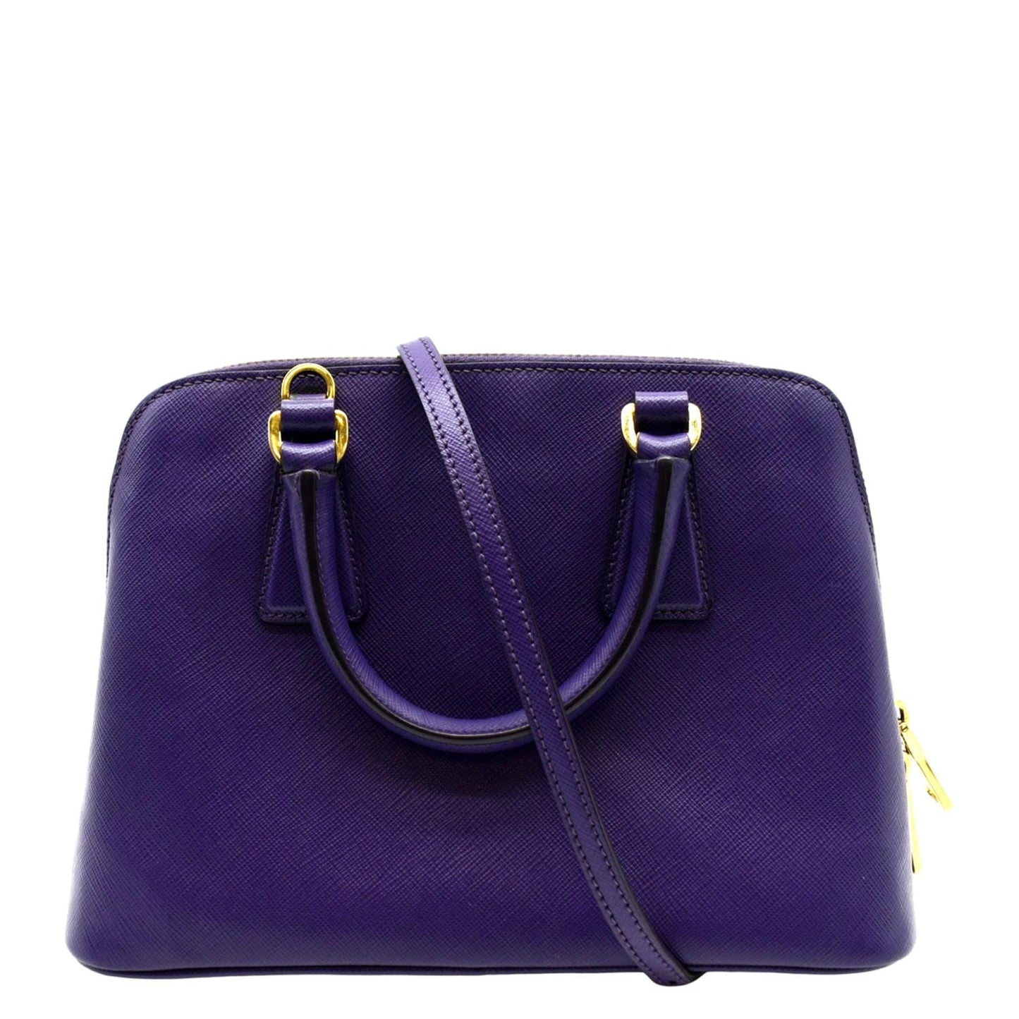 Lux Promenade Saffiano Shoulder Bag Purple Leather
