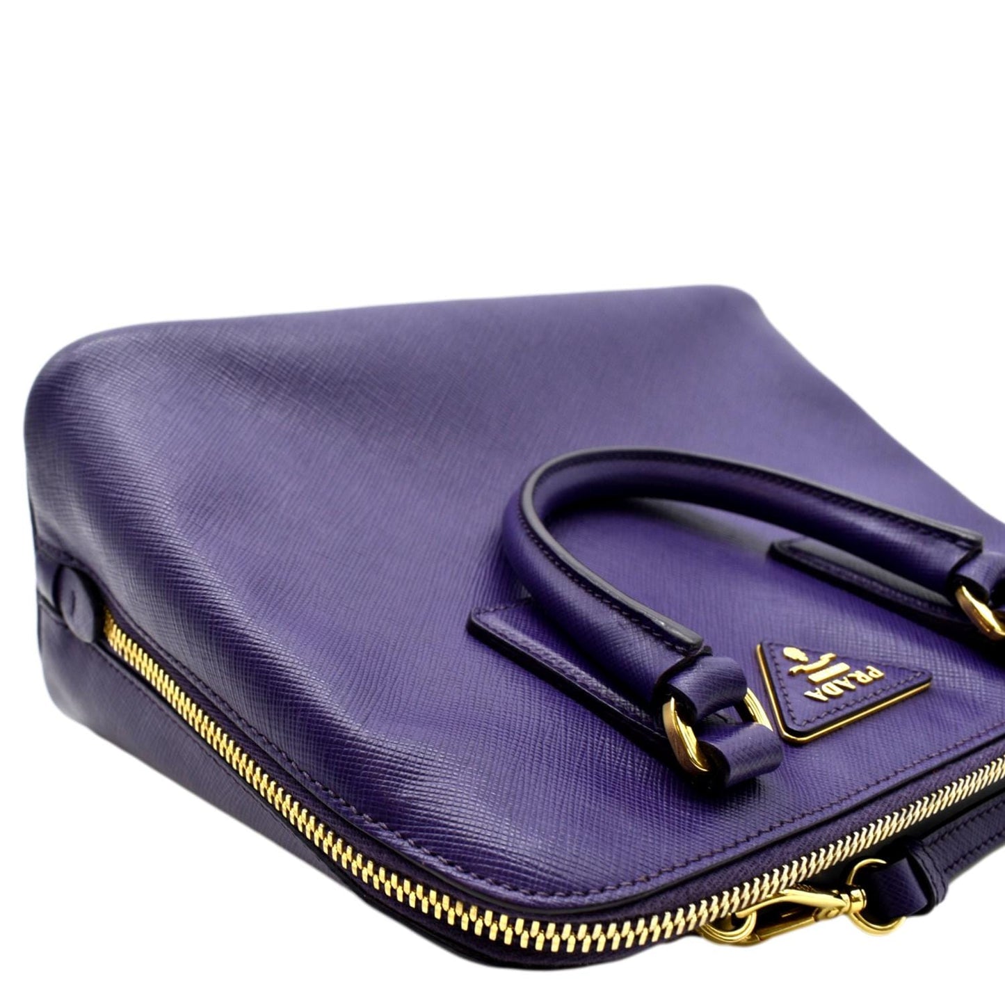 Prada Lux Promenade Shoulder Bag Leather Saffiano Purple