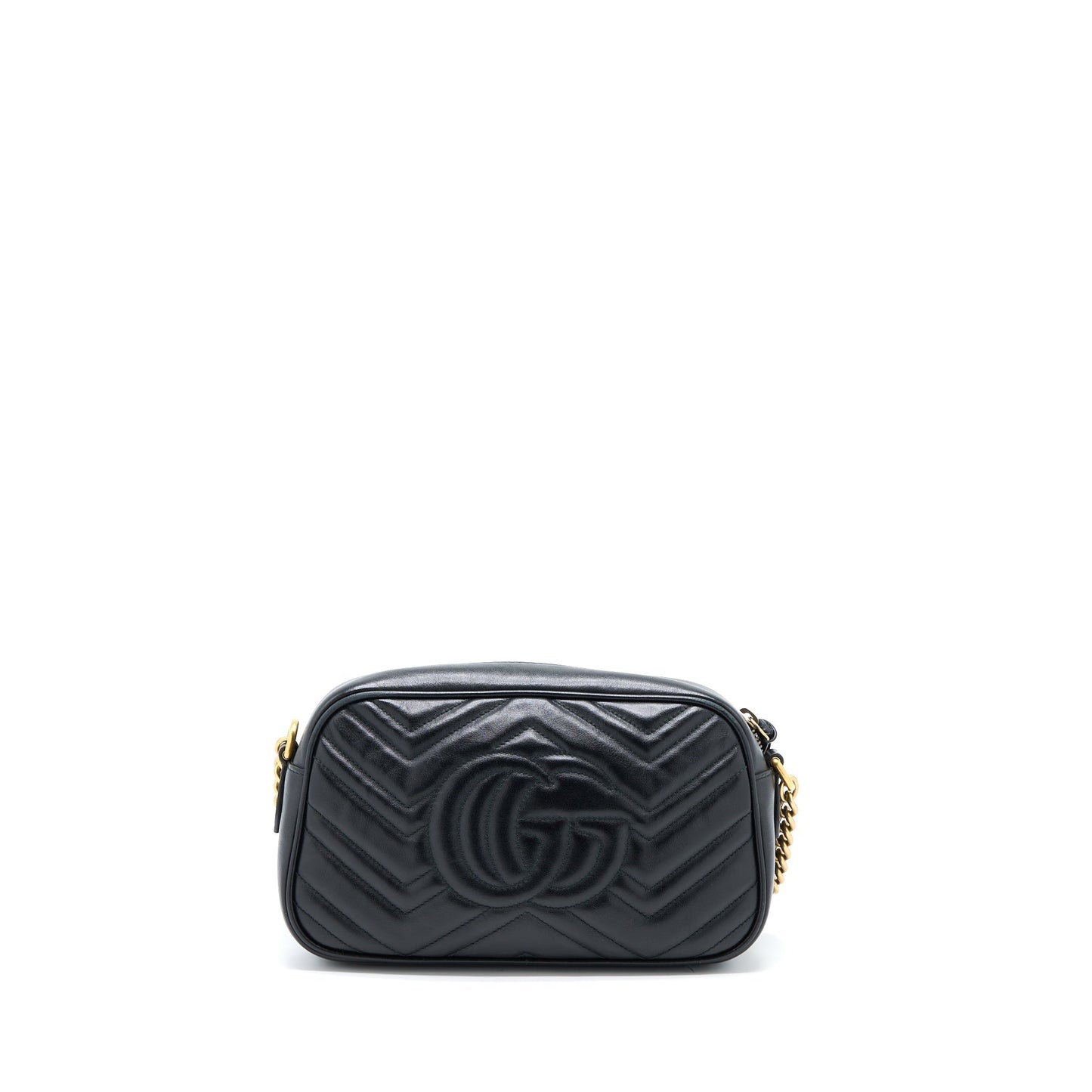 Gucci Marmont Calfskin Handbag Matelasse Black Travel Bag