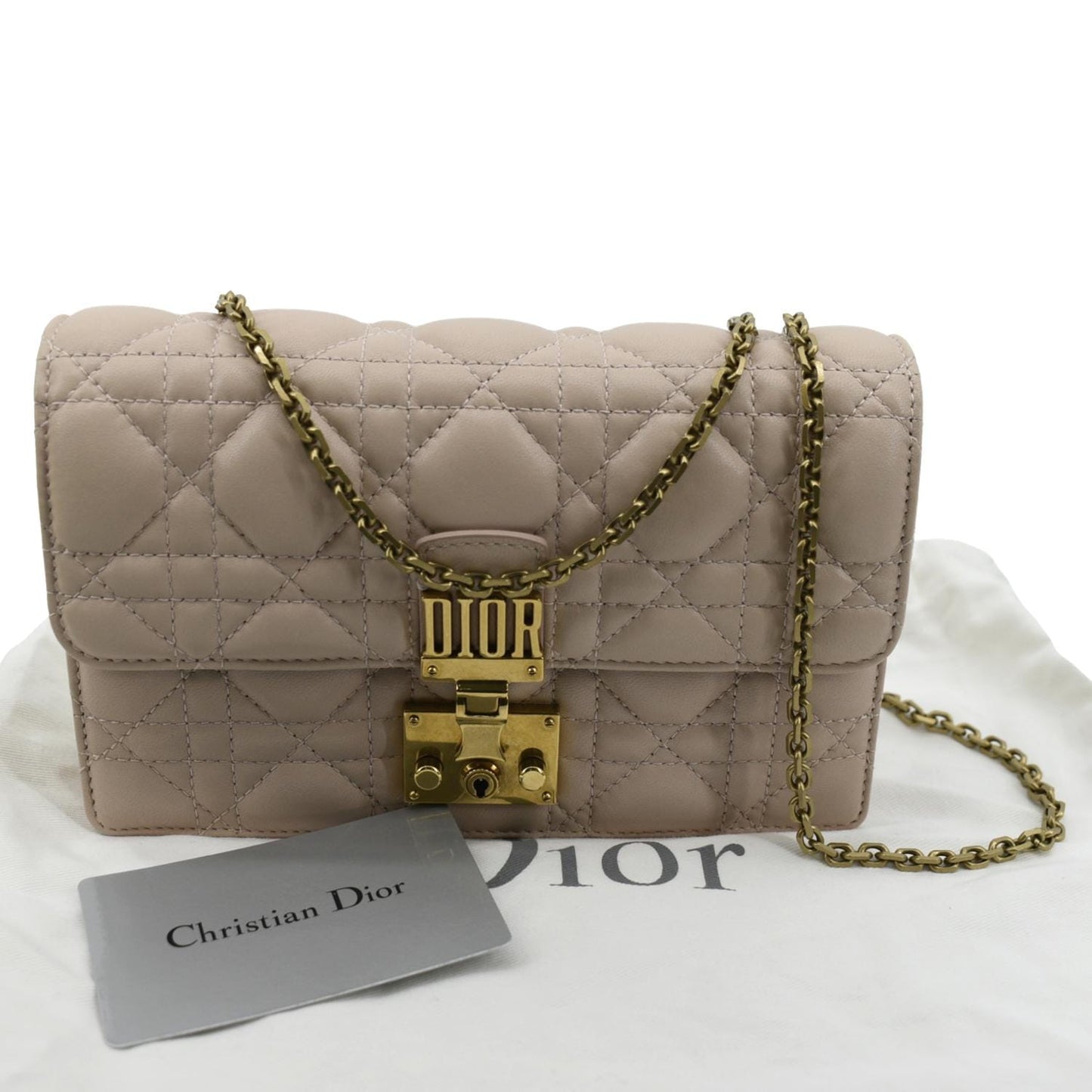 Dior addict Lambskin Crossbody Bag Dusty Leather Quilted