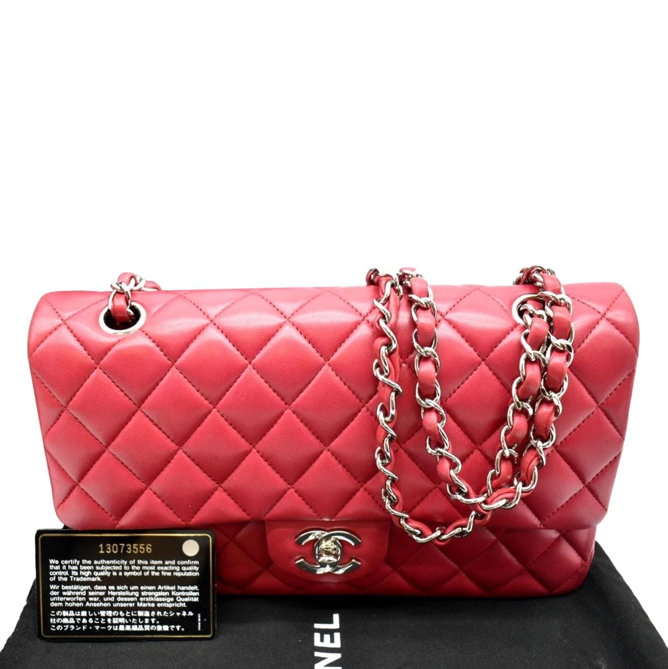 Chanel Classic Double Flap Quilted Leather Red Travel Bag