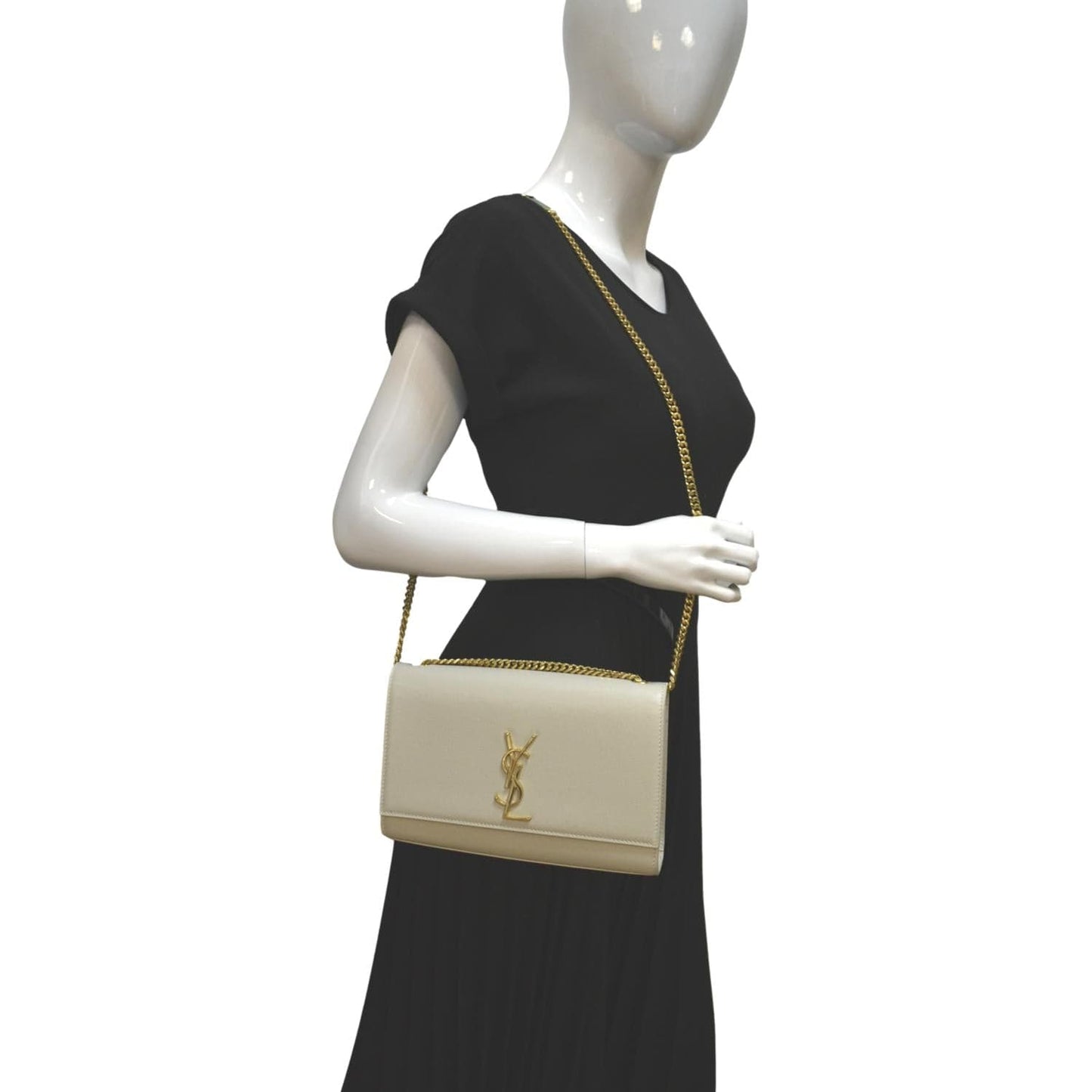 YSL Saint Laurent Saint Kate Grain De Poudre Shoulder Bag Leather