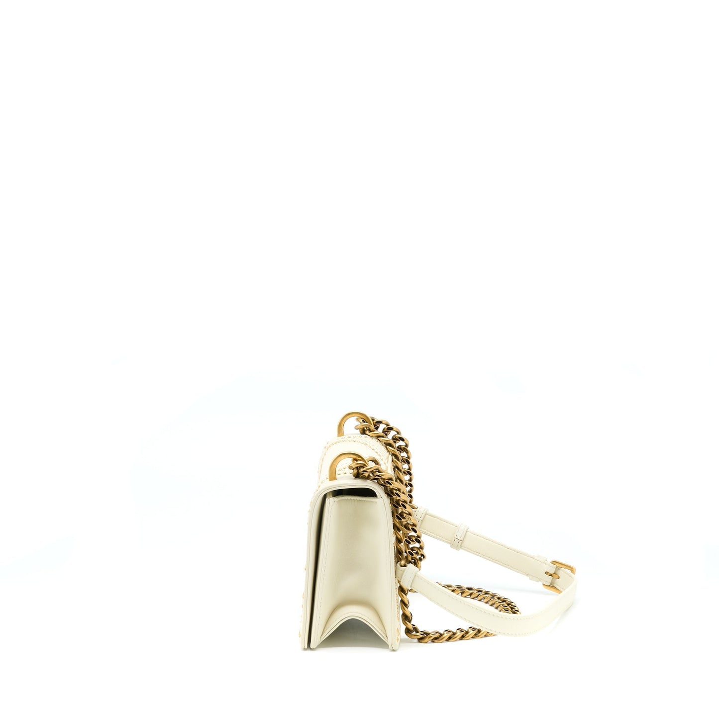 Dior ama Rockstud Crossbody Purse Lambskin Handbag White Small Crossbody Bag