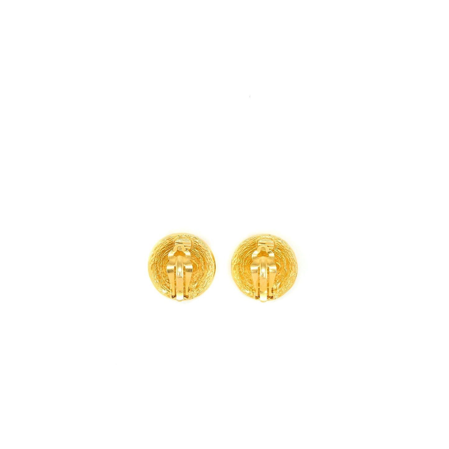 Chanel Round Ear Clips Tone Gold Handbag