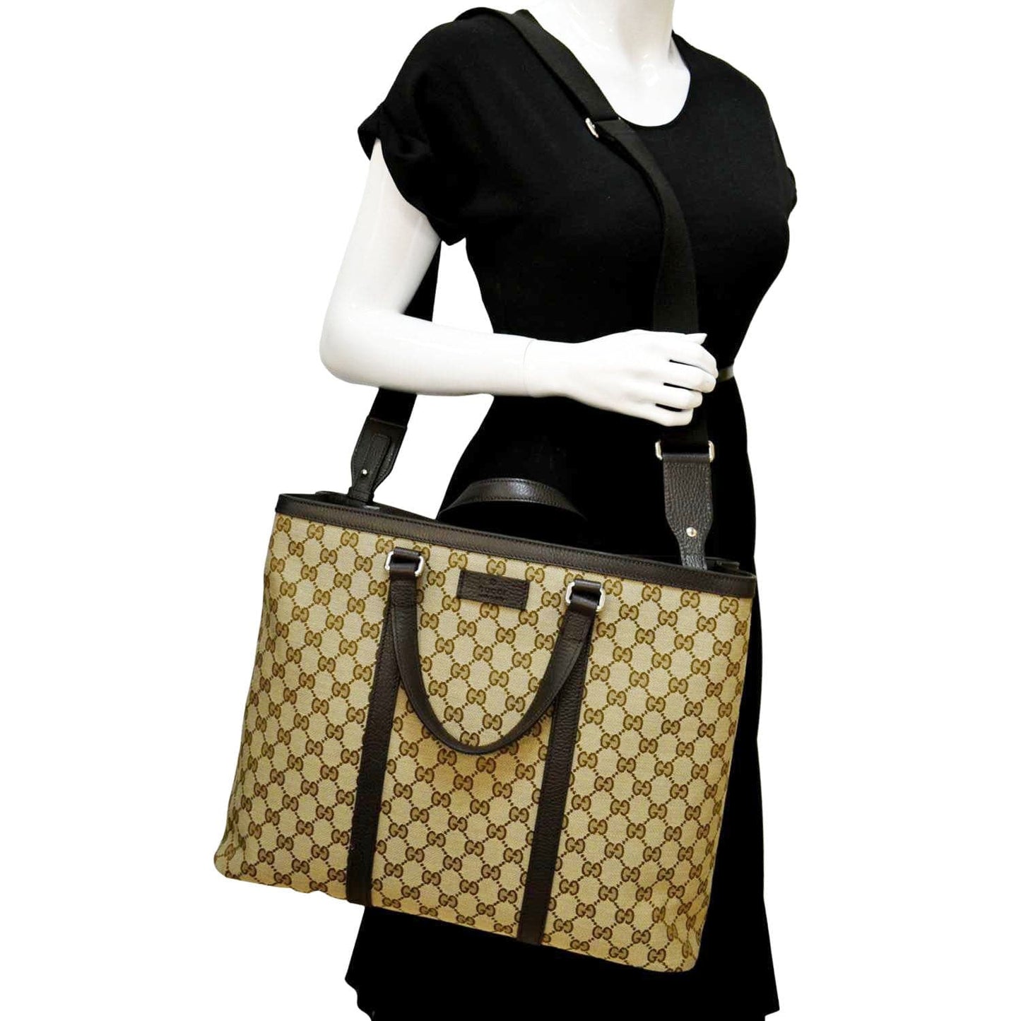 Gucci Supreme Shopping Tote Bag Canvas Beige