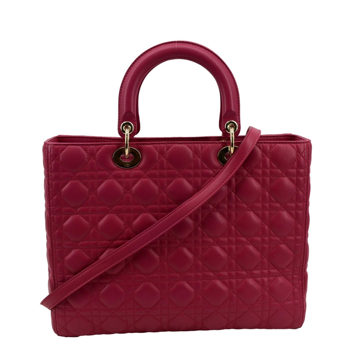 Dior Lady Cannage Lambskin Shoulder Bag Pink Large