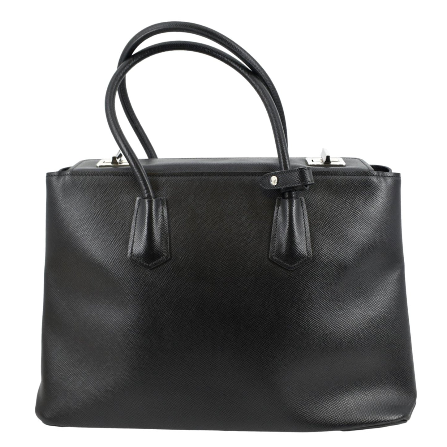 Turnlock Saffiano Cuir Shoulder Bag Leather Black