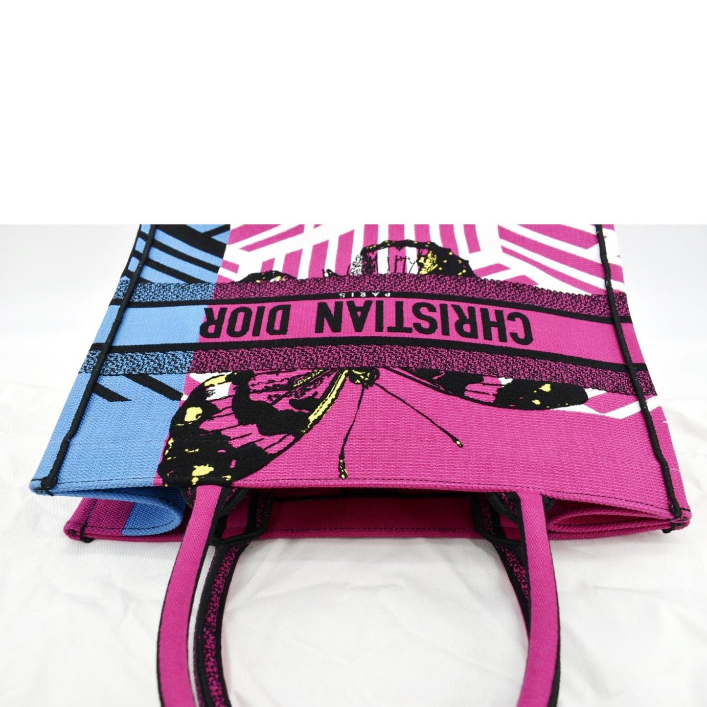Dior Butterfly Book Tote Bag Canvas Pink Butterfly Book Tote