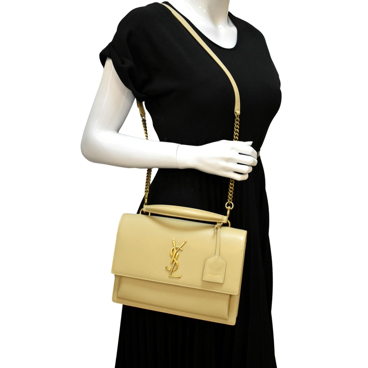 YSL Saint Laurent Saint Sunset Medium Shoulder Bag Leather Monogram Sunset Bag